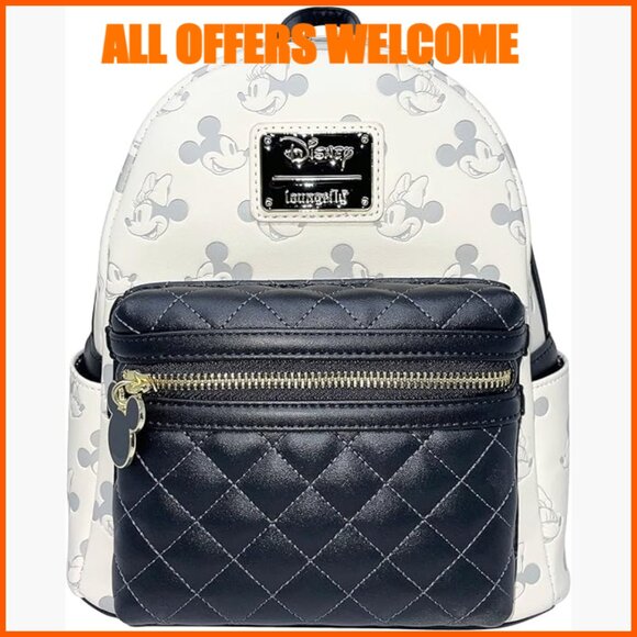 Faux Leather Mickey Mouse Shoulder Bag with Adjustable Straps
